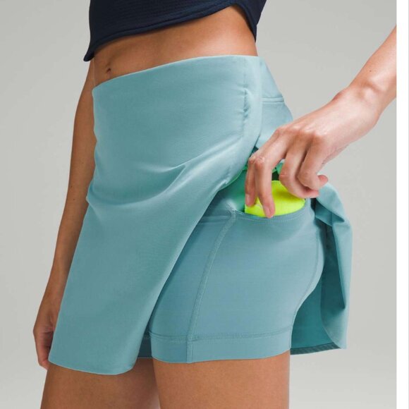 Lululemon Peek Pleat High-Rise Tennis Skirt Tidal Teal Skort Blue 14 - Picture 11 of 11